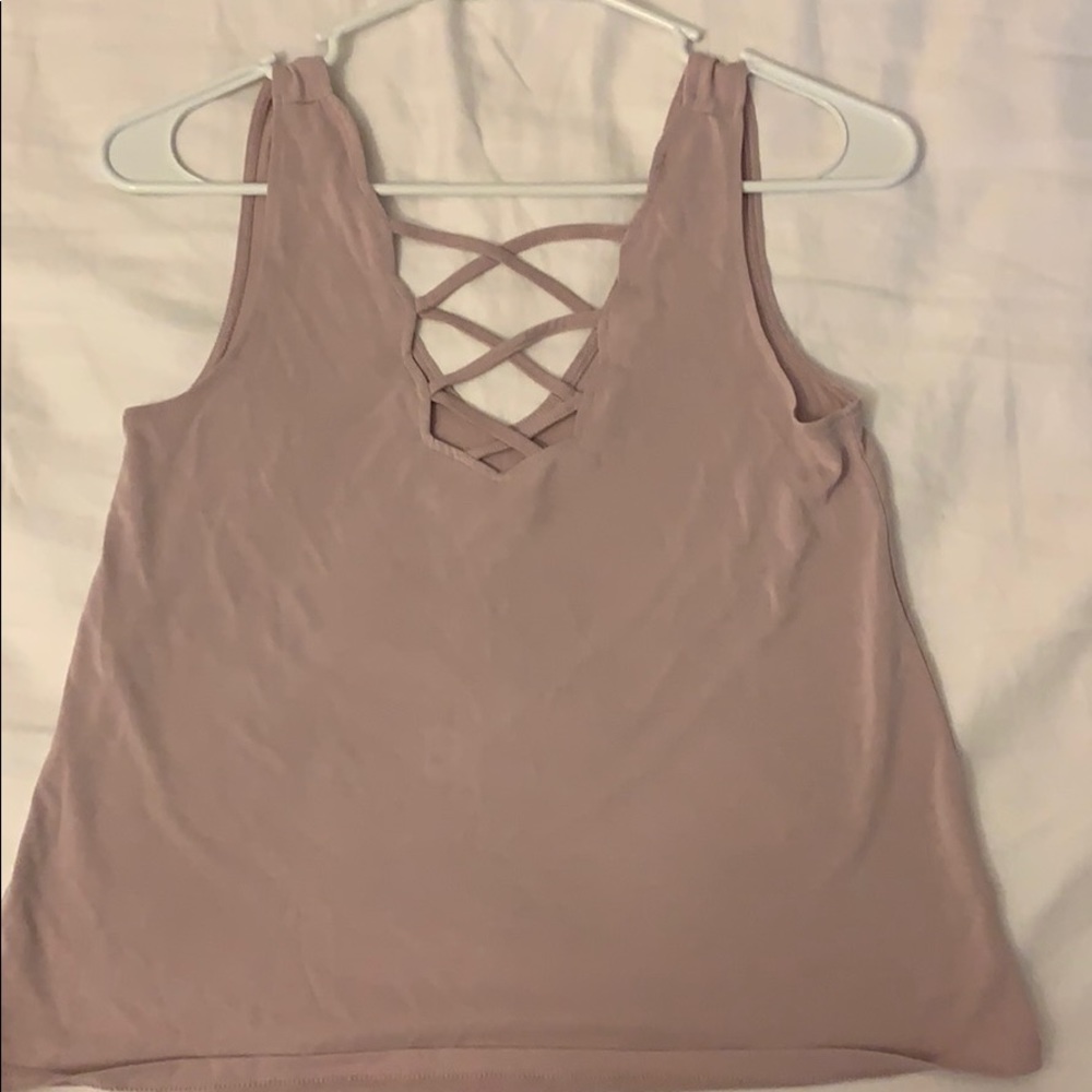 3/$20 AE Soft & Sexy Front cross tank top